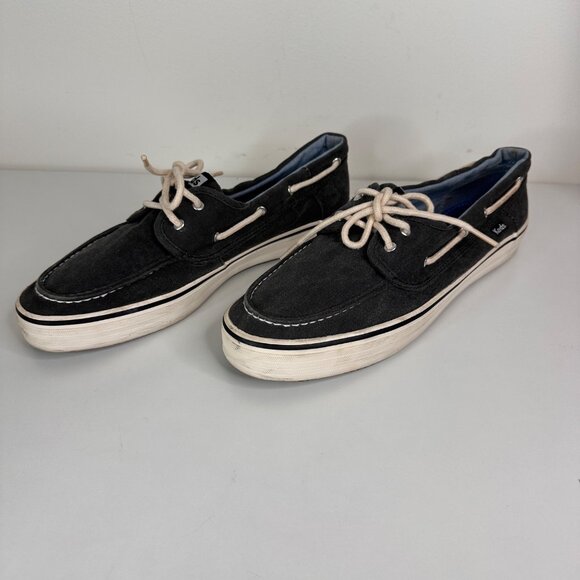 Keds Women's Charcoal Gray Color Canvas Boat Shoes Size 10 - Picture 1 of 8